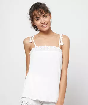 Топ с тонкими бретелями - SOLANE - Экрю - M