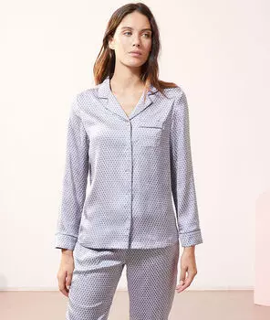 Chemise satinée imprimée - DAMJAN - IMP FD ECRU - S