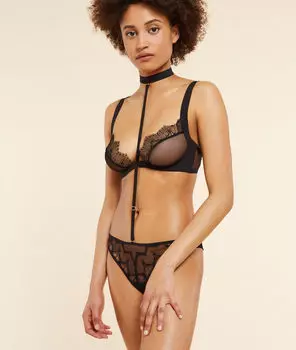 Чокер, портупея и трусики танга - NARCISSE - Чёрный - L