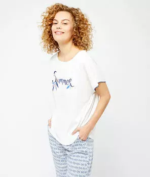 Футболка с принтом 'summer' - DESTY - Экрю - L