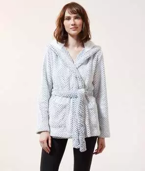 Халат-кардиган с капюшоном - SOURI - Серый - L