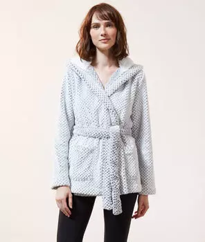 Халат-кардиган с капюшоном - SOURI - Серый - S