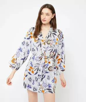 Халатик-кимоно с принтом - MIRAGE - Экрю - M