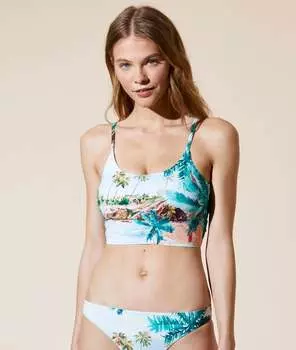 Верх от купальника ”брасьер”, съемные вставки - BEACH - Небесный - 40