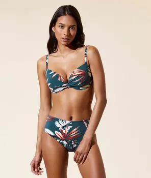 Классический верх от купальника, тонкие вставки - MILLY - Серо-синий - 70D