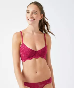 Классический бюстгальтер с округлым вырезом - MUSE - Фуксия - 85D