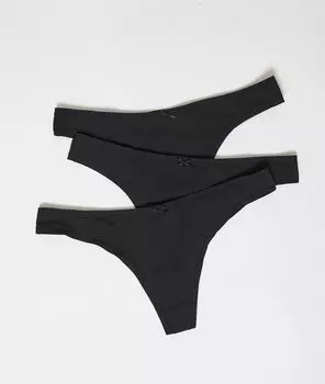 Комплект из 3 хлопковых стрингов - JACK - Черный - S