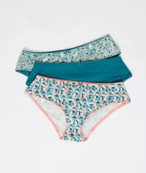 Комплект из 3 шортиков из хлопка - LEILA - Зелёный - S