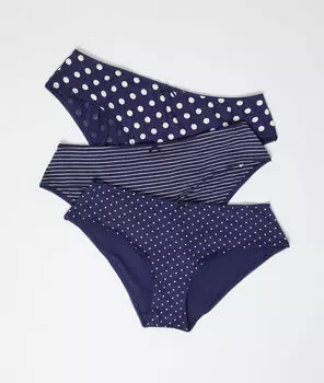 Комплект из 3 шортиков из хлопка - LEONIE - Тёмно-синий - L
