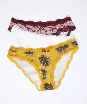 Комплект из 3 трусиков из хлопка - LAETITIA - Экрю - L