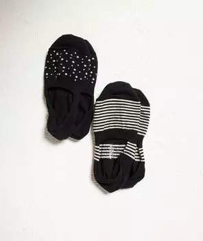 Комплект носочков-последников - INVISIBLE FASHION - Чёрно-белый - M/L