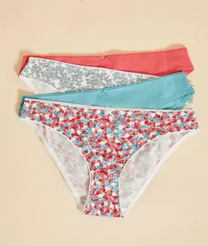 Комплект трусиков с цветочным принтом - NINA - Разноцветный - S
