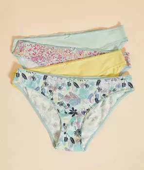 Комплект трусиков с принтом и кружевом - NINON - Разноцветный - XS