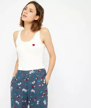 Майка с вышивкой 'сердце' - VEIRA - Экрю - L