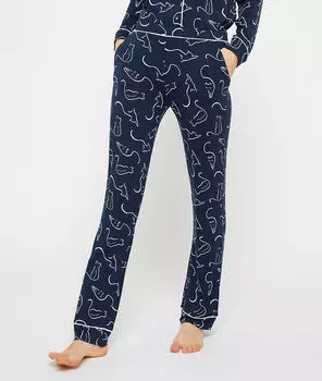 Pantalon imprimé chats - SALLY - MARINE - L