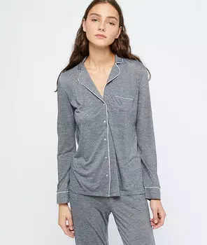 Пижамная рубашка с карманом - WARM DAY - Темно-серый - L