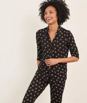 Пижамная рубашка с принтом - JODIE - Чёрный - M