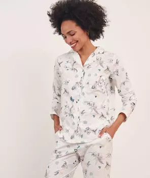 Пижамная рубашка с принтом птиц - RICK - Разноцветный - XS