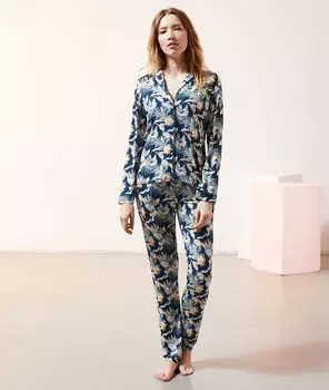 Пижамная рубашка с тропическим принтом - JOLEEN - Разноцветный - XL