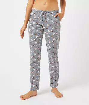 Пижамные брюки с принтом белочек и лесных орехов - NEIGE - Серый - XS
