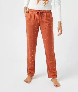 Пижамные брюки в горошек - NOE - Кирпичный красный - S