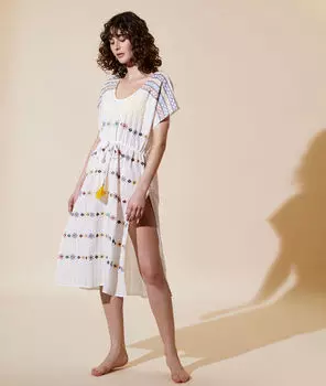 Robe longue brodée - DULCE - ECRU - L