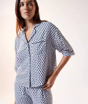 Рубашка с принтом и коротким рукавом - MADDEN - Синий - S