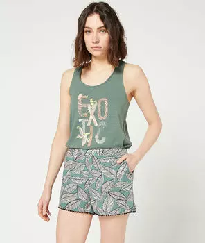 Short imprimé feuillage - JULIETTE - KAKI - L