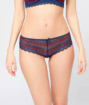 Шортики из кружева с геометрическим узором - ICONE - Темно-синий - 44