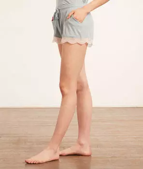 Шорты с кружевной отделкой - WARM DAY - Зеленый - L