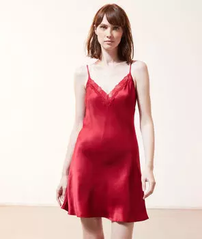 Сорочка из шелка - MILKY - Красный - XL