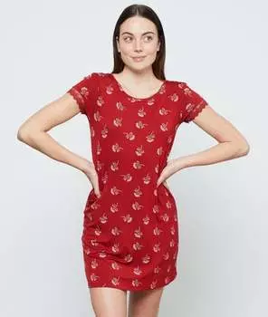 Сорочка с принтом - JOSIE - КИРПИЧНЫЙ КРАСНЫЙ - S