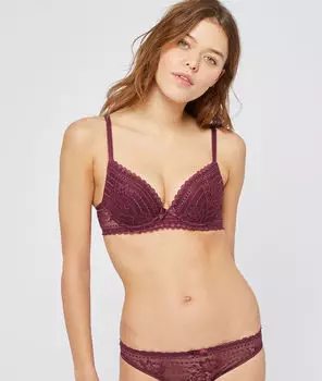 Бюстгальтер n°2 - пуш-ап с глубоким декольте - PANAMA - Сливовый - 70C