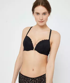 Soutien-gorge n°5 - coques fines, dos nageur - MANDALA - NOIR - 70D