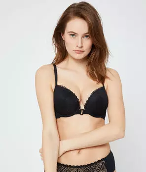Soutien-gorge n°5 - coques fines - PLUME - NOIR - 85D