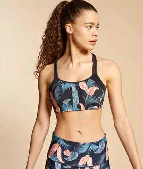 Спортивный бюстгальтер - сильная поддержка - ADIETTE - Чёрный - L