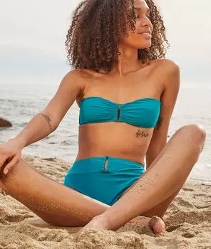 Топ бандо от купальника с декоративной вставкой - ESSENTIELLE - Лазурный - 40