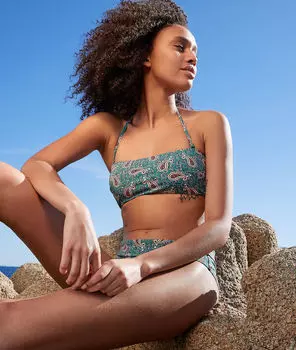 Топ бандо от купальника с принтом пейсли - GOLDEN - Принт пейсли - 42