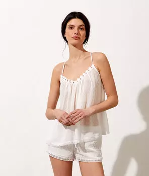 Top en plumetis - PETALE - ECRU - L