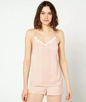 Топ с цветочным кружевом - CHIPPY - Розовый - L