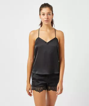 Топ с кружевной спинкой 'рэйсербэк' - KARMA - Чёрный - S