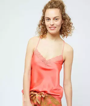 Top satiné - TRIBALY - ROSE - L