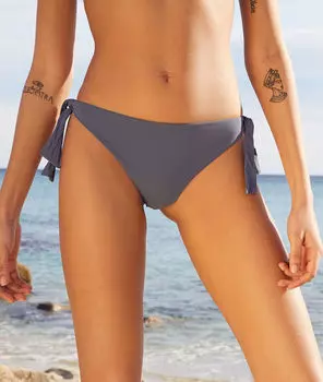 Трусики бразильяна от купальника на завязках - PAMPA - Серый - 46