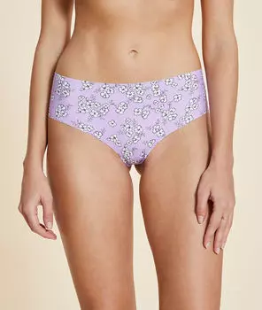 Трусики хипстер из микрофибры с цветочным принтом - CONFORT PRINT - Лиловый - XL