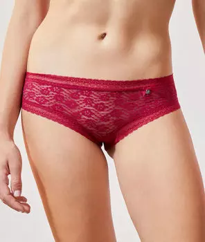 Трусики-хипстеры из цветочного кружева - ENVIEUSE - Малиновый - S