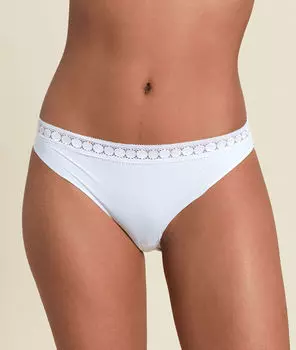 Трусики из микрофибры и кружева - CHERIE CHERIE - Белый - 40