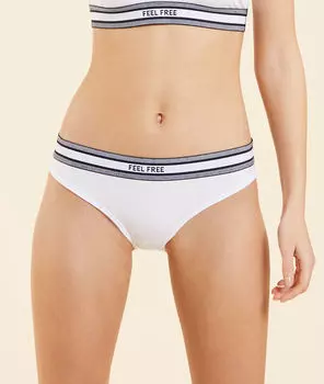 Трусики кюлот с надписью feel free - RUN - Белый - XS