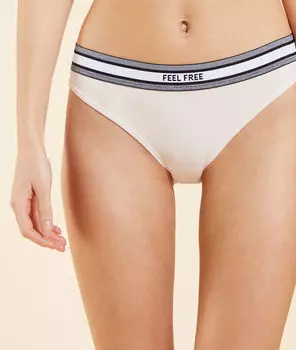 Трусики кюлот с надписью feel free - RUN - Пудровый розовый - M