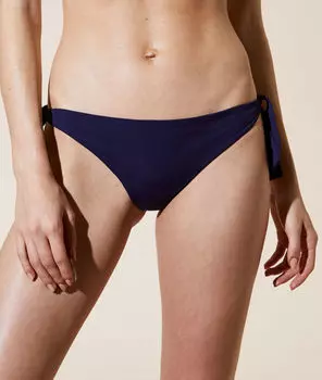 Трусики от купальника бразилиана с завязками - BRASIL - Морской синий - 42