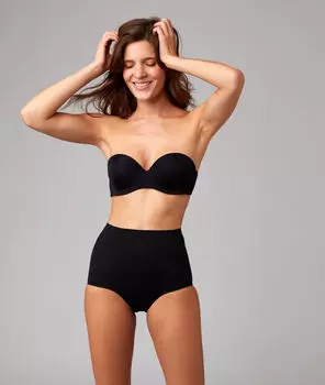 Трусики с высокой посадкой - уровень 3 : смоделированный силуэт - CHARLOTTE - ЧЕРНЫЙ - XL